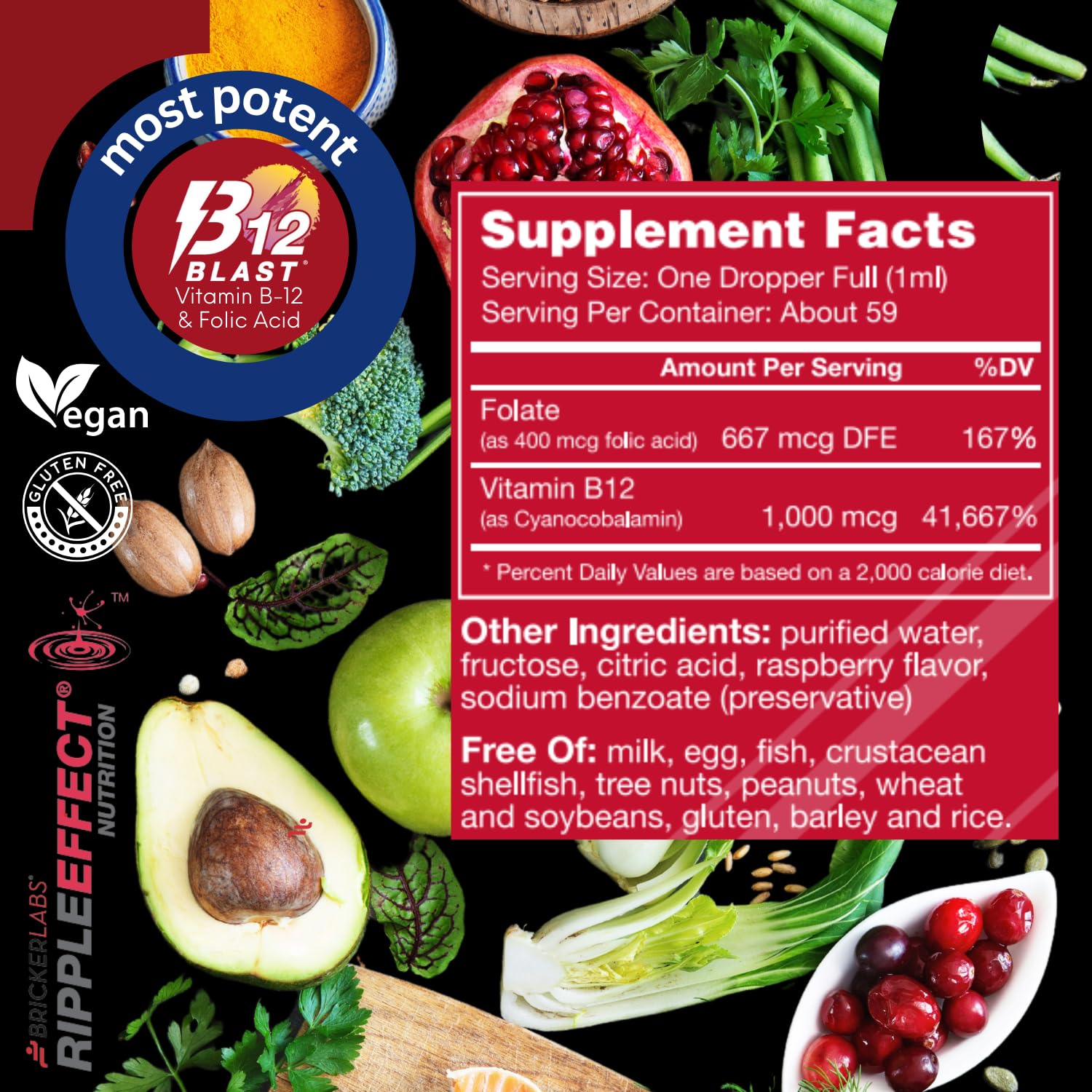 Bricker Labs B-12 Blast Liquid Vitamin B12 and Folic Acid lifestyle scene