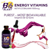 Bricker Labs B-12 Blast Liquid Vitamin B12 Supplement bottle side view