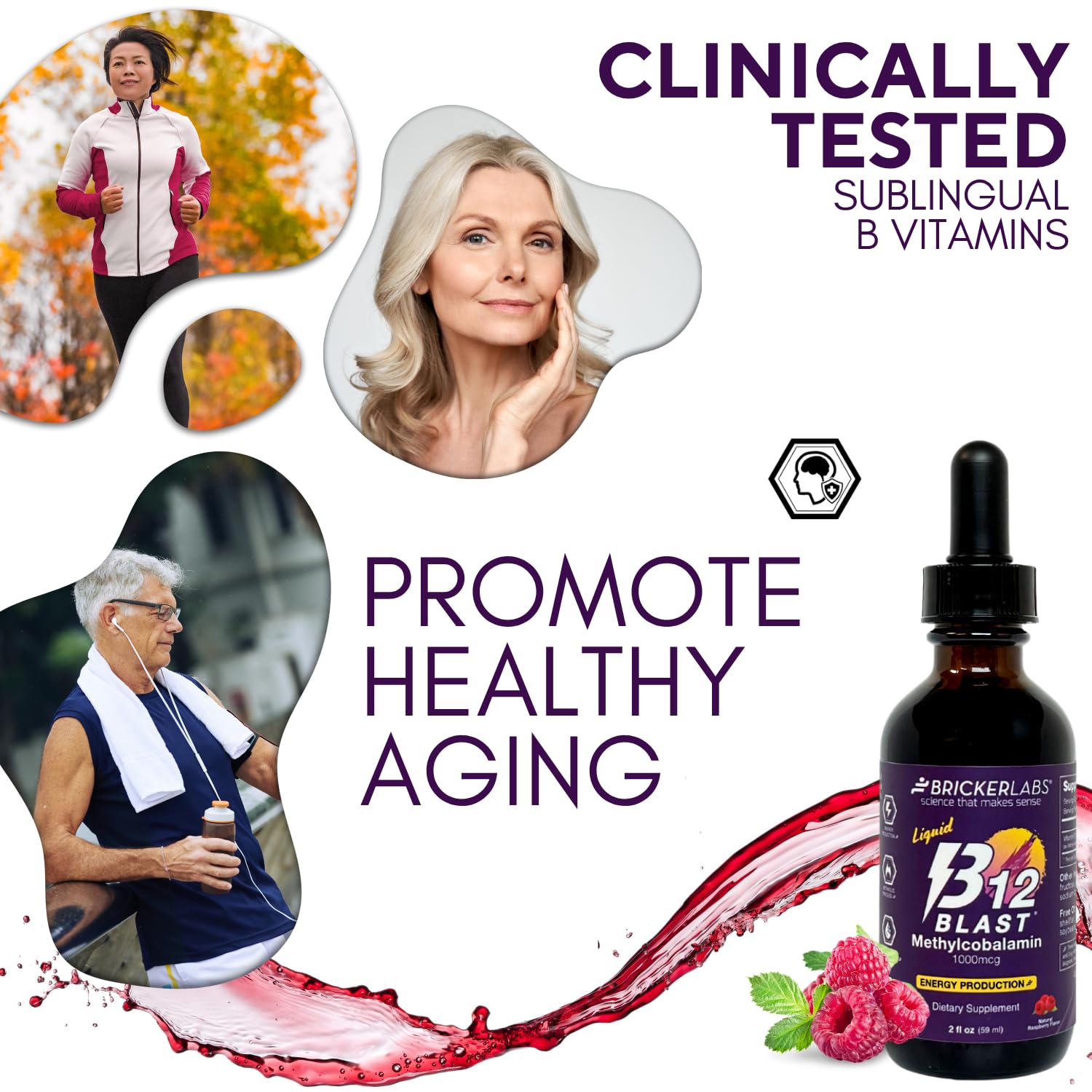 Bricker Labs B-12 Blast Liquid Vitamin B12 Supplement on a kitchen counter