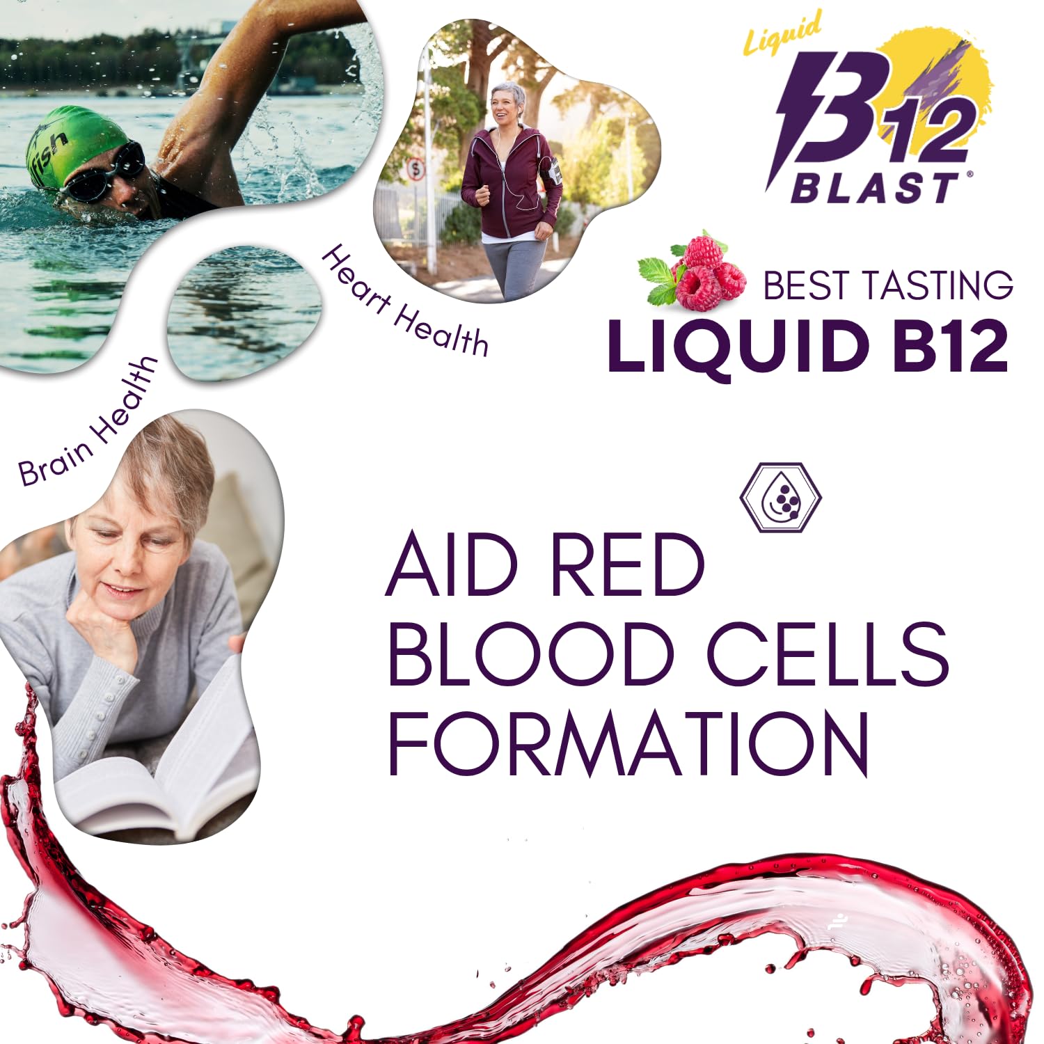 Bricker Labs B-12 Blast Liquid Vitamin B12 Supplement with dosage instructions