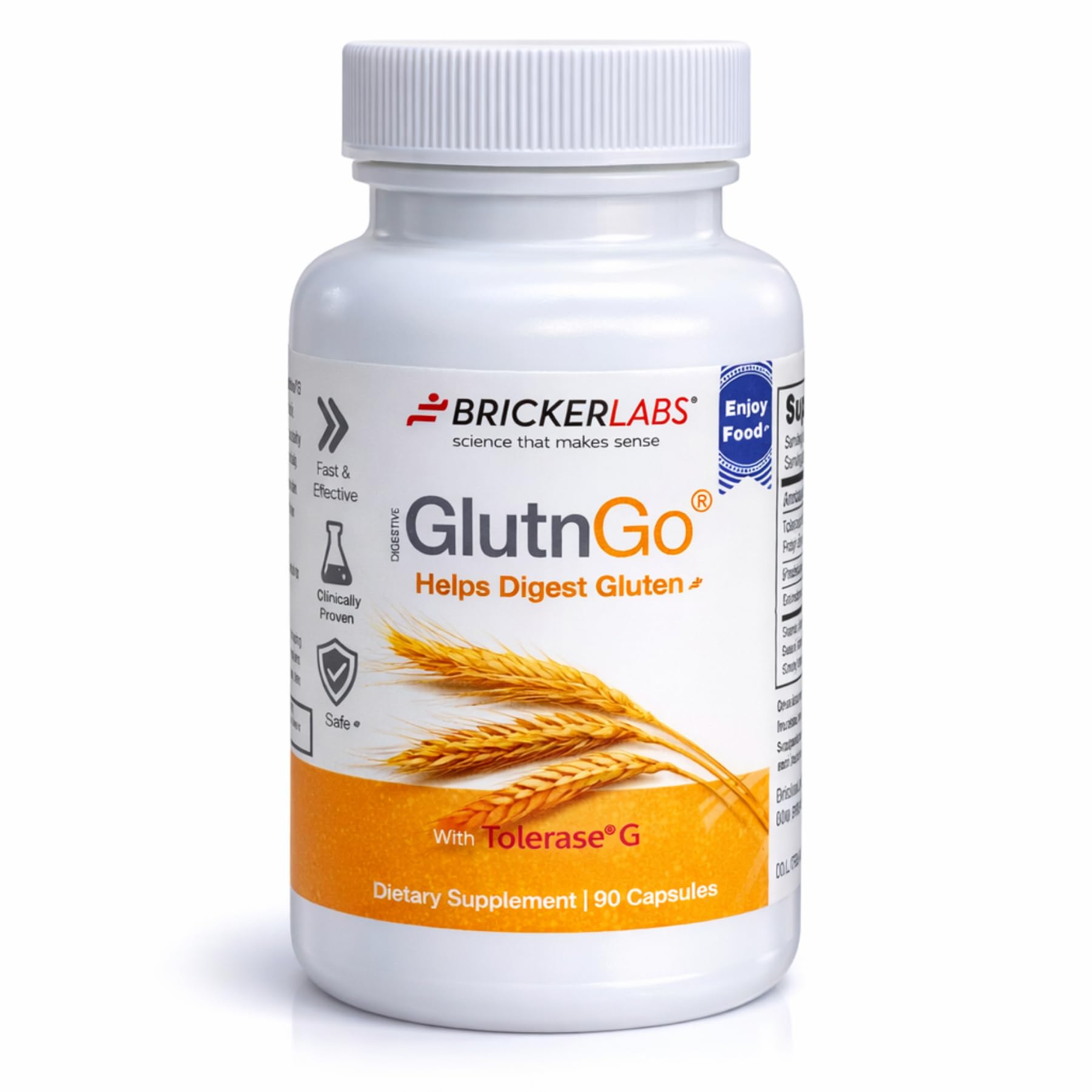 Bricker Labs Gluten daily Enzyme Support Capsules front view