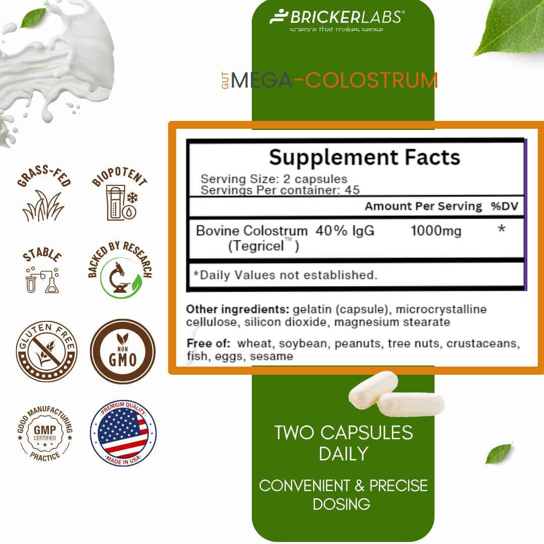 Bricker Labs Mega-Colostrum 1000mg capsules in natural setting