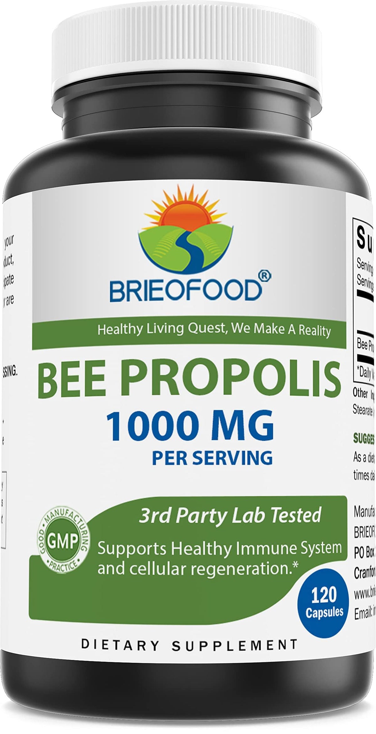 Brieofood Bee Propolis 1000 mg bottle front view
