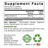 Brieofood Bilberry 2000mg capsules side view