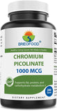 Brieofood Chromium Picolinate 1000 mcg supplement bottle front view