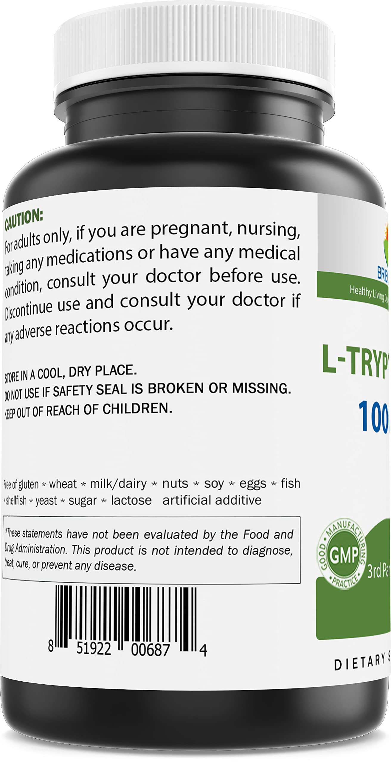 Brieofood L-Tryptophan 240 Capsules ingredients list
