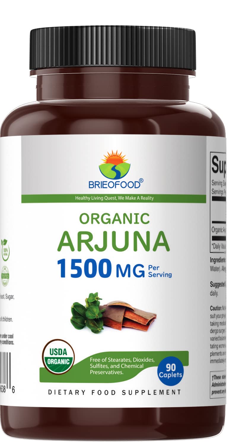 Brieofood Organic Arjuna 1500mg packaging side view