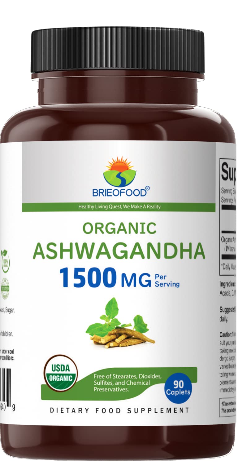 Brieofood Organic Ashwagandha 90 tablets packaging