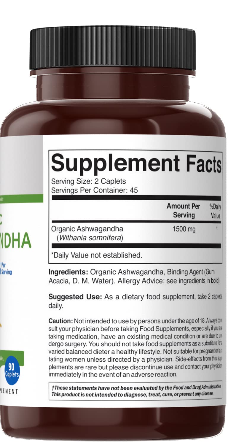Brieofood Organic Ashwagandha tablets on a wooden surface