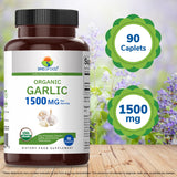 Brieofood Organic Garlic Supplement 1500mg on a wooden table