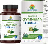 Brieofood Organic Gymnema 1500mg vegetarian tablets front view