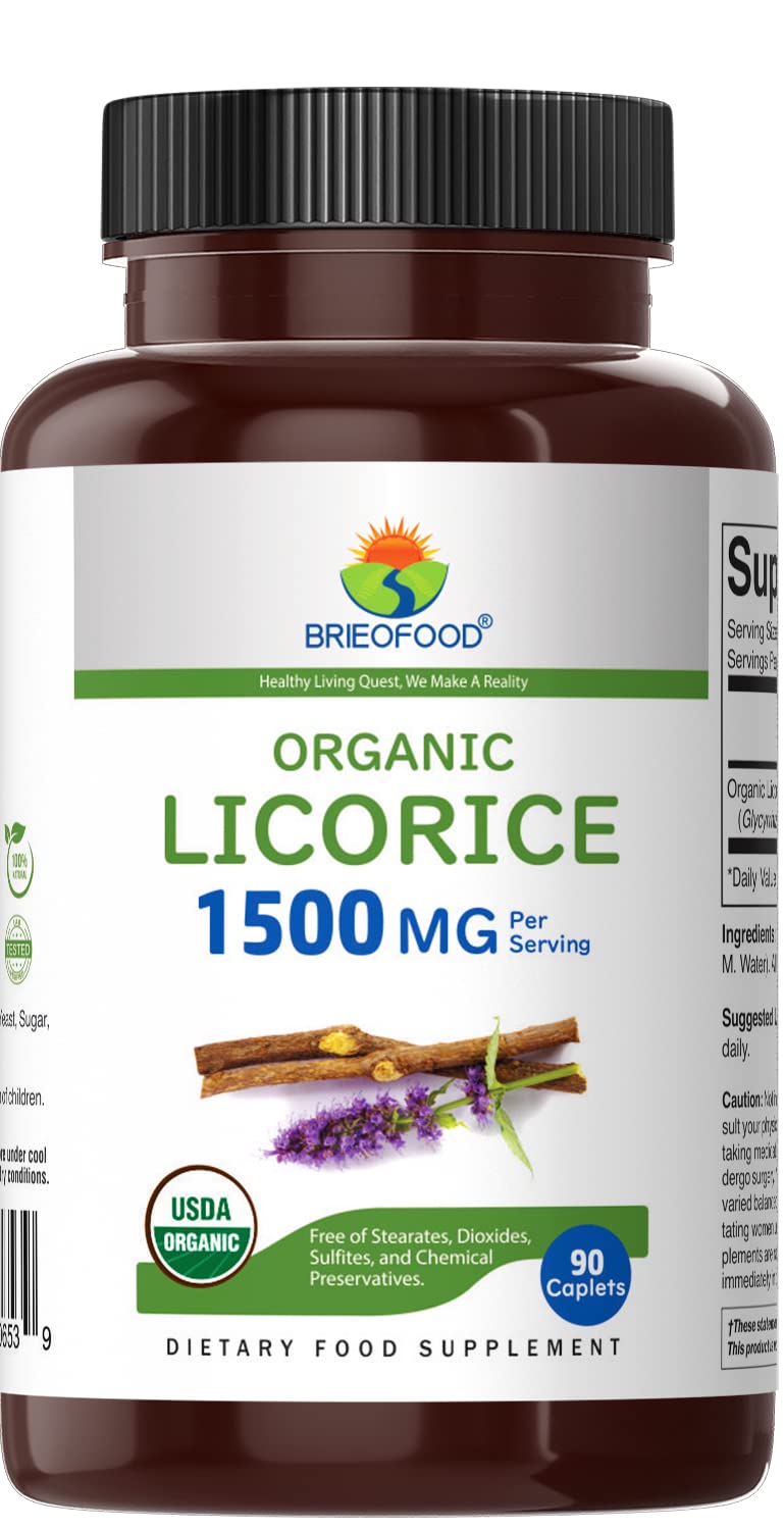 Brieofood Organic Licorice Root 90 Tablets packaging