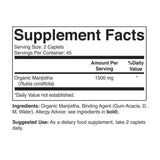 Brieofood Organic Manjistha 1500mg 90 Vegetarian Tablets side view