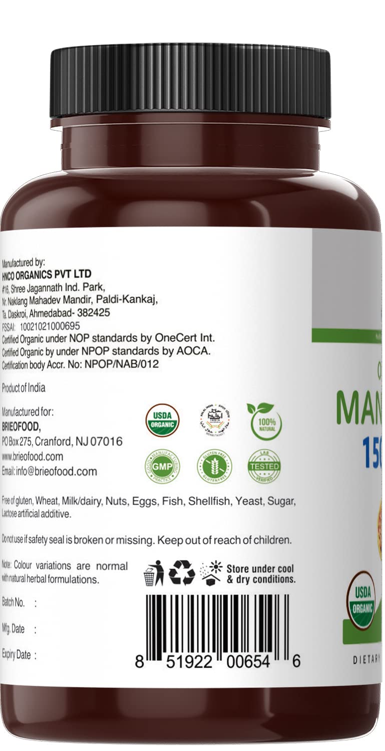 Brieofood Organic Manjistha 1500mg ingredients list