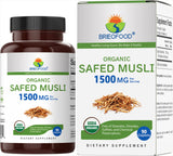 Brieofood Organic Safed Musli 1500mg supplement front view