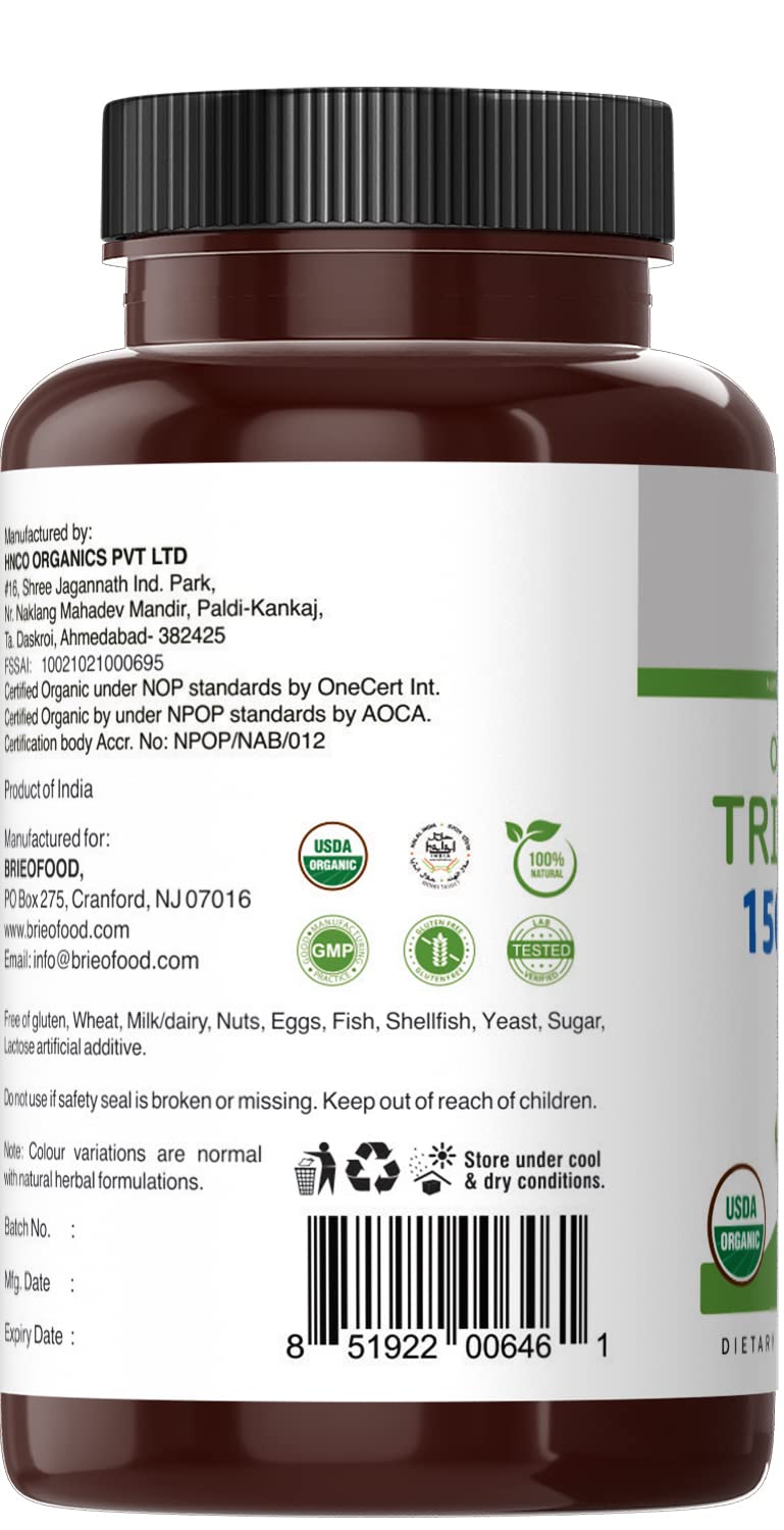Brieofood Organic Tribulus 1500mg ingredients list