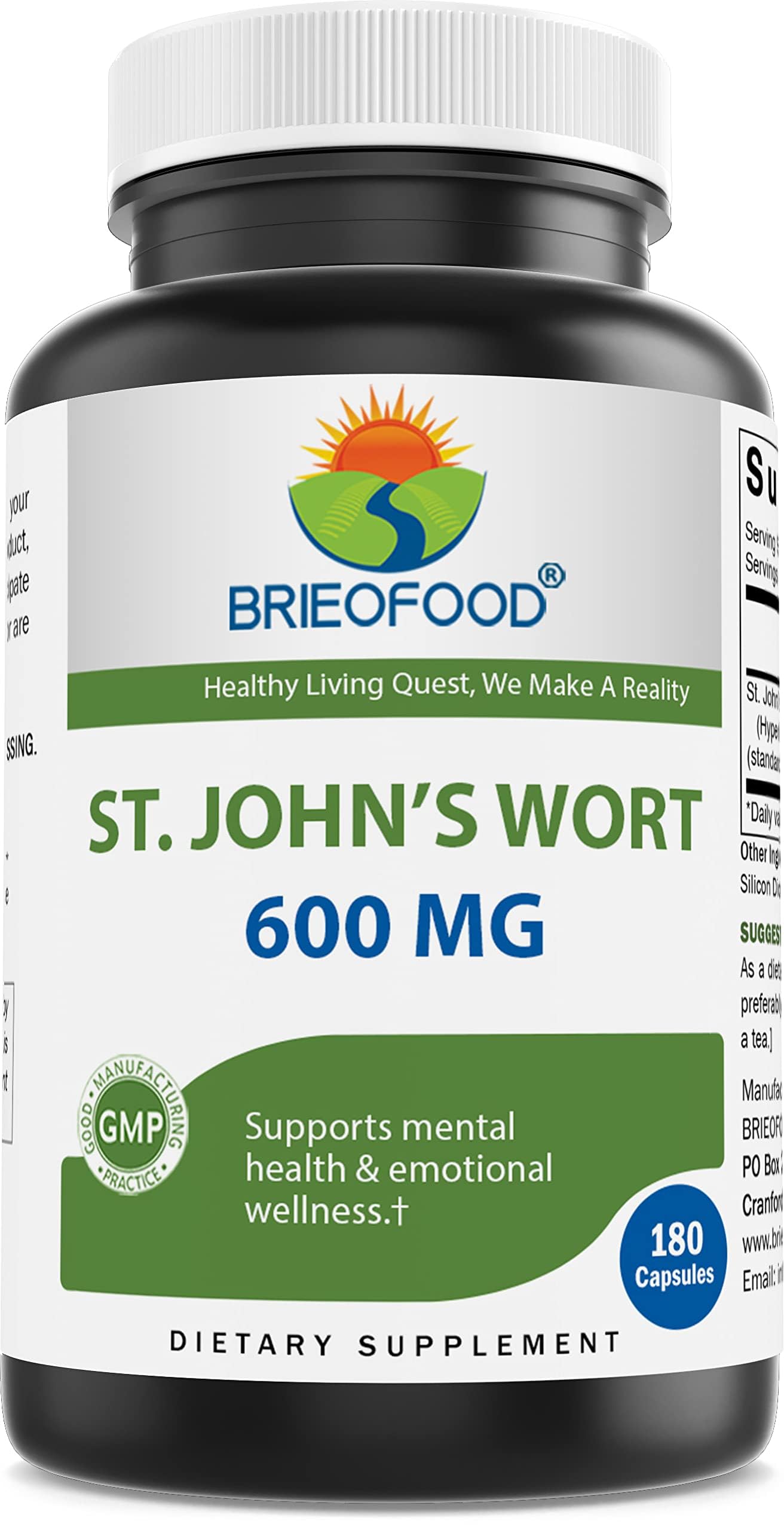 Brieofood St. John's Wort 600 mg capsules front view