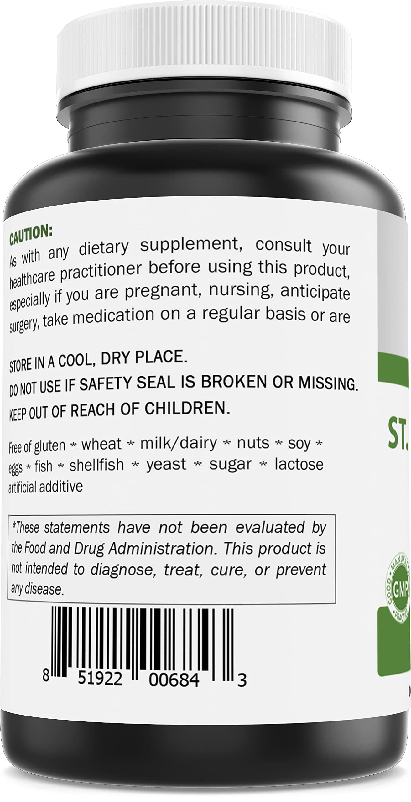 Brieofood St. John's Wort capsules with ingredients list