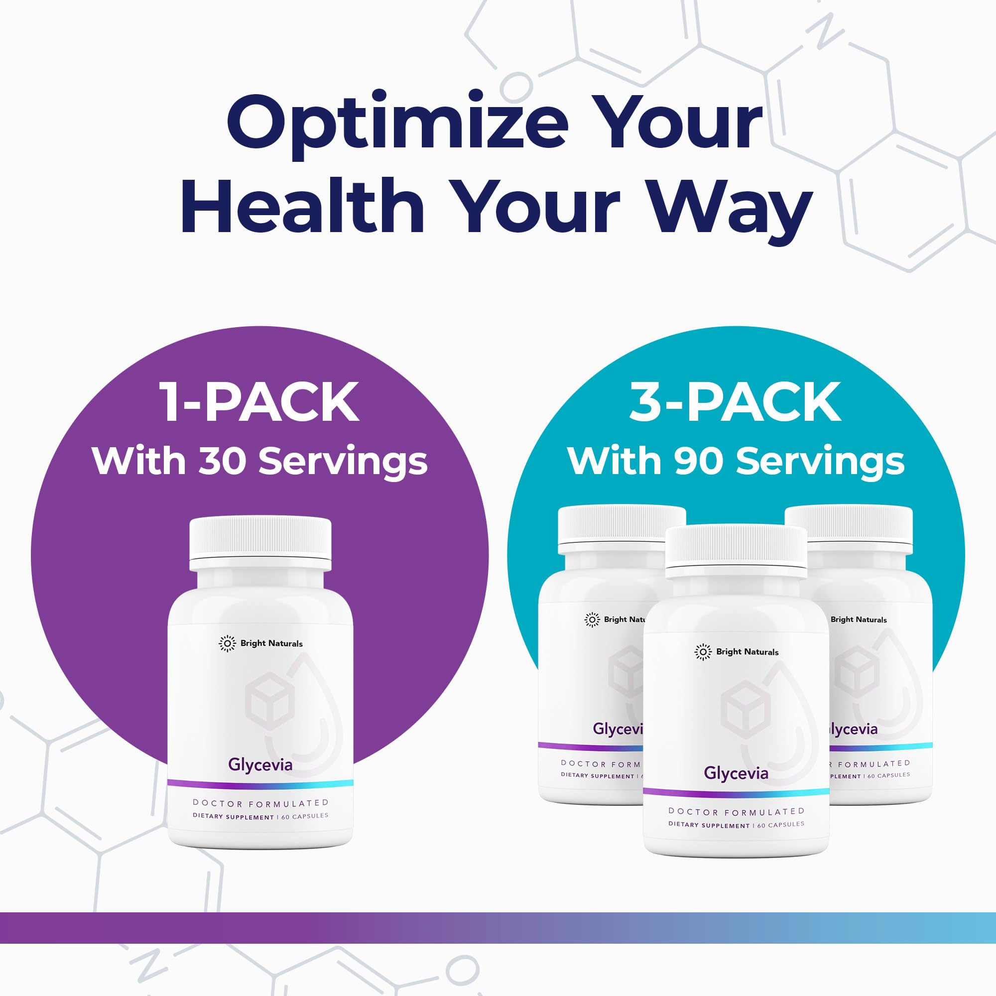 Bright Naturals Glycevia capsules with a glass of water