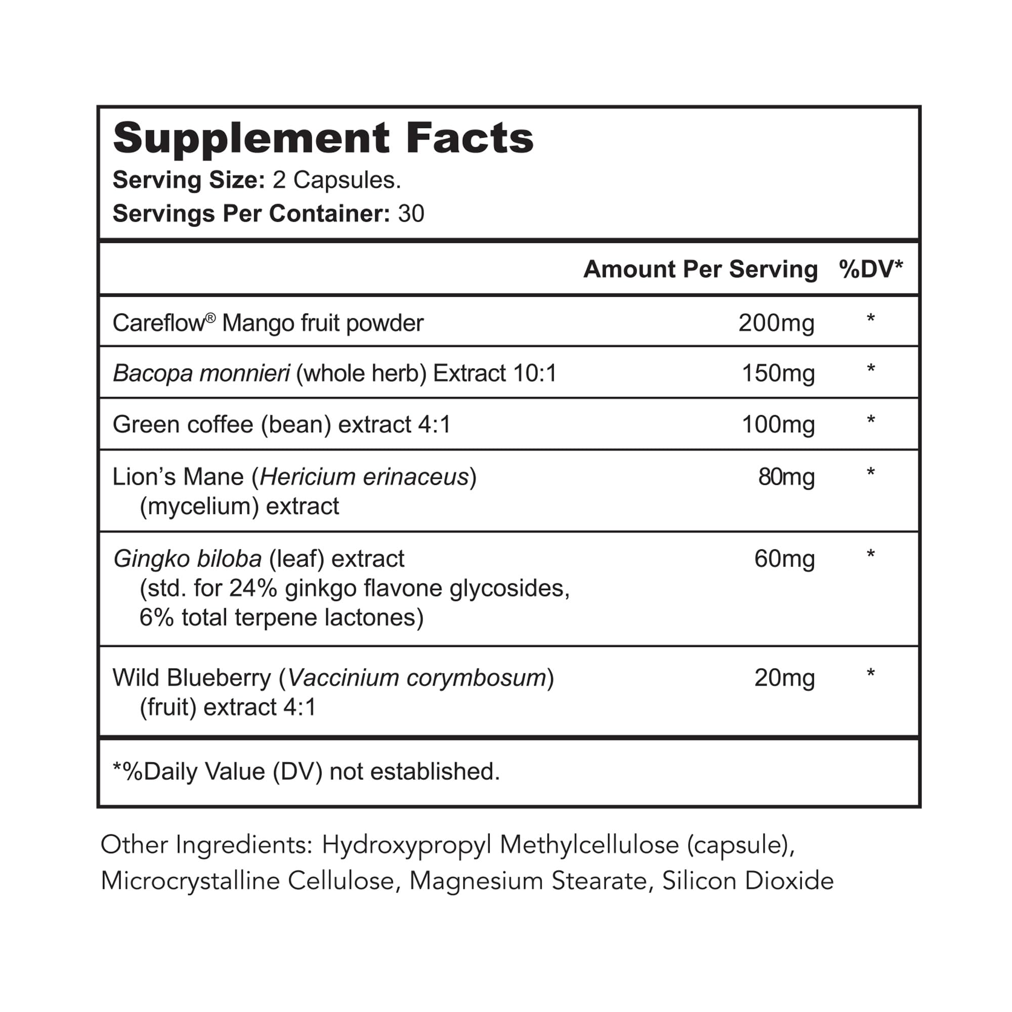 Bright Naturals Mind Renew Ginkgo Biloba supplement side view