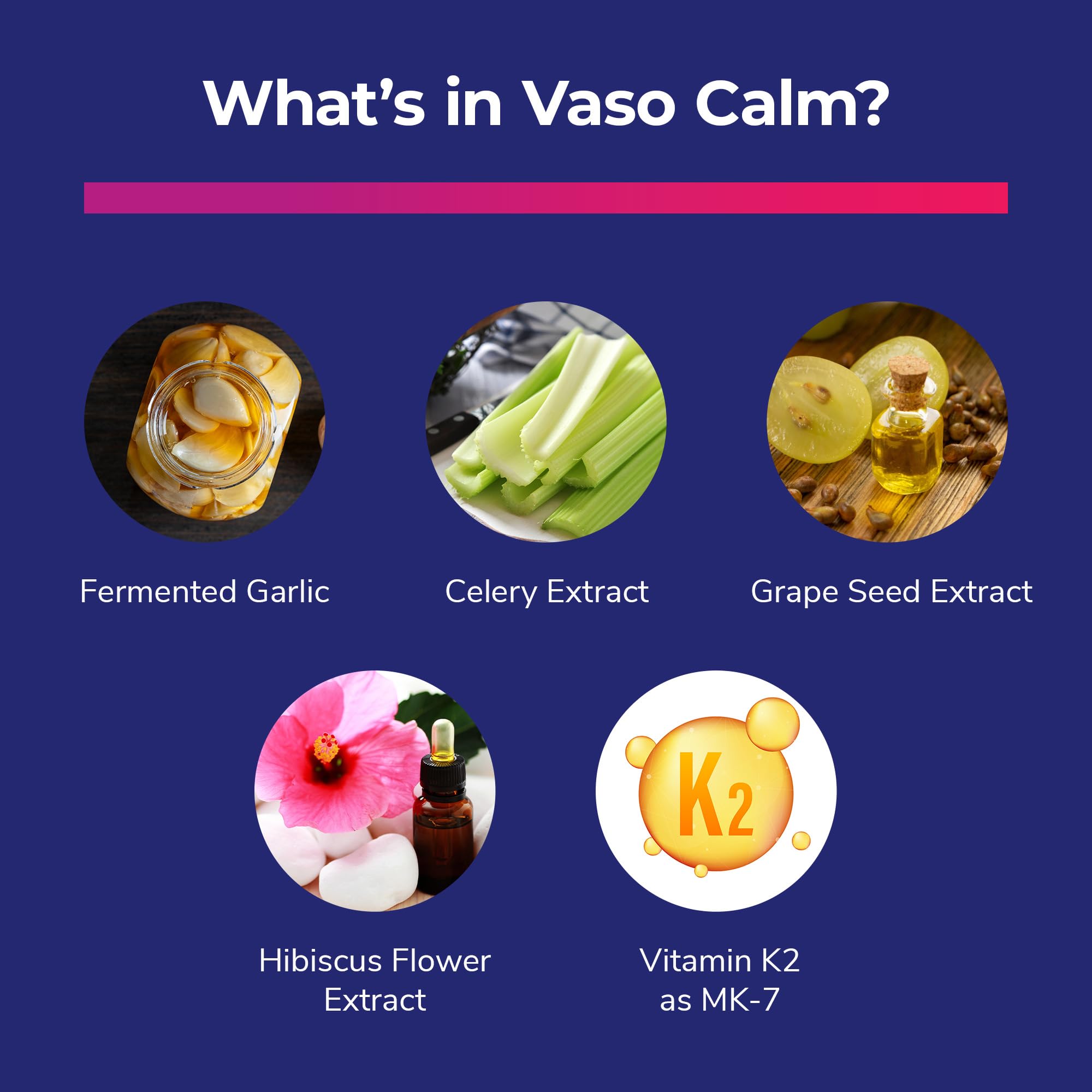 Bright Naturals Vaso Calm Grape Seed Extract capsules on a wooden table