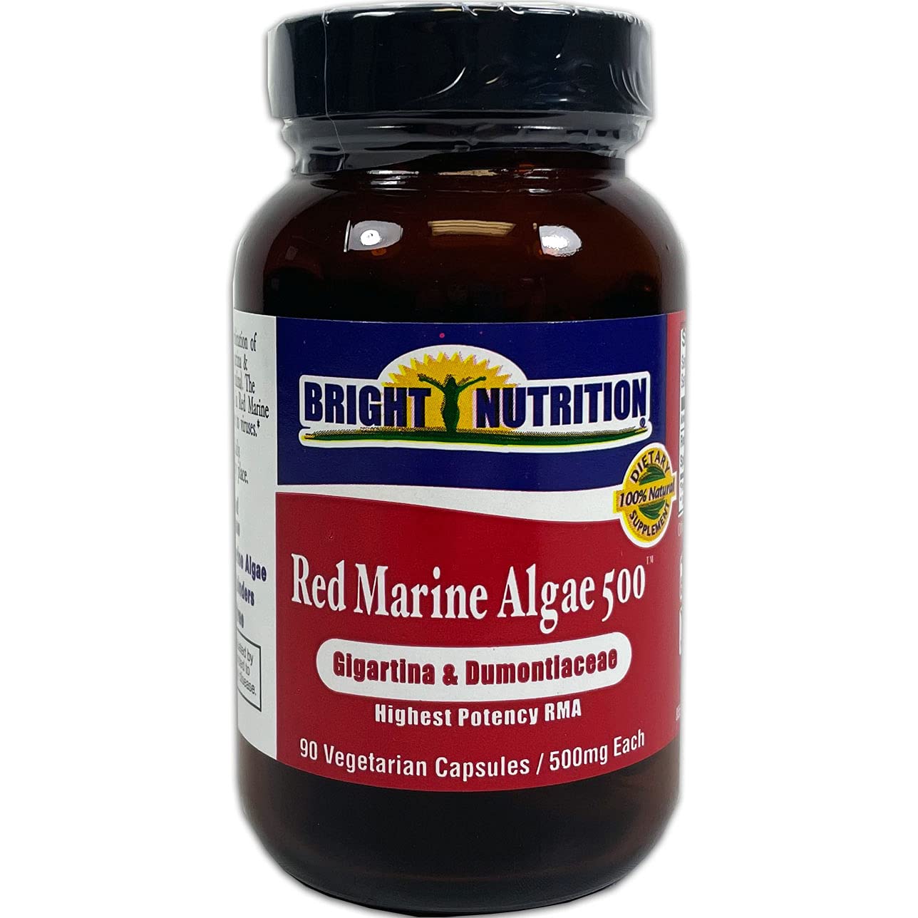 Bright Nutrition Red Marine Algae 500 Capsules front view