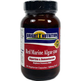 Bright Nutrition Red Marine Algae 500 Capsules on a wooden table