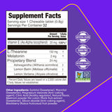 BRIGHTFULL Sleep Chewable Tablets back view with nutritional information