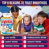BrightKids Focus Gummies being held by a child
