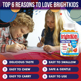 BrightKids Focus Gummies in a bowl with a few gummies scattered