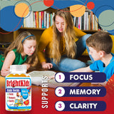 BrightKids Focus Gummies packaging showing nutritional information