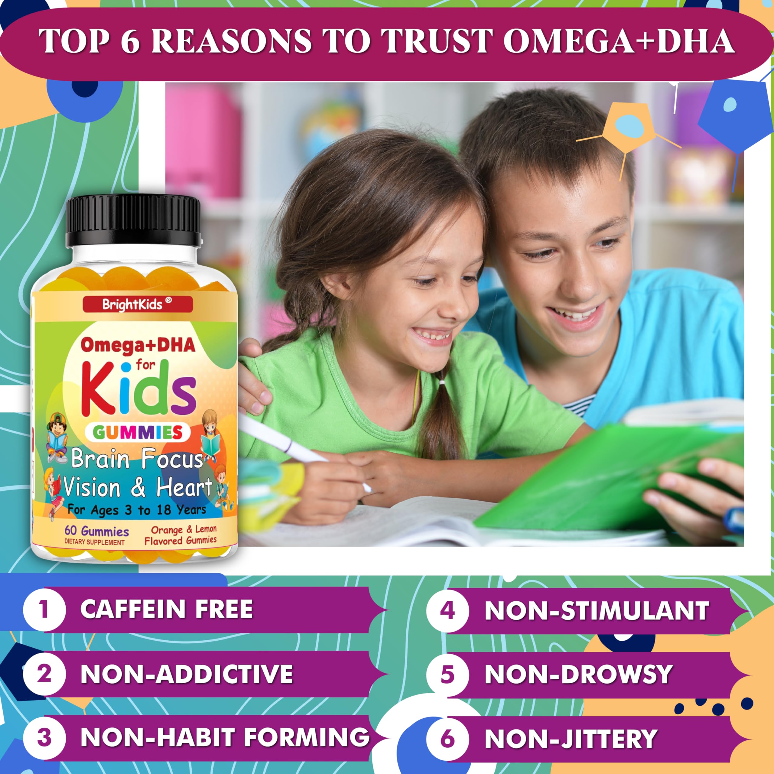 BrightKids Omega + DHA Gummies in a bowl