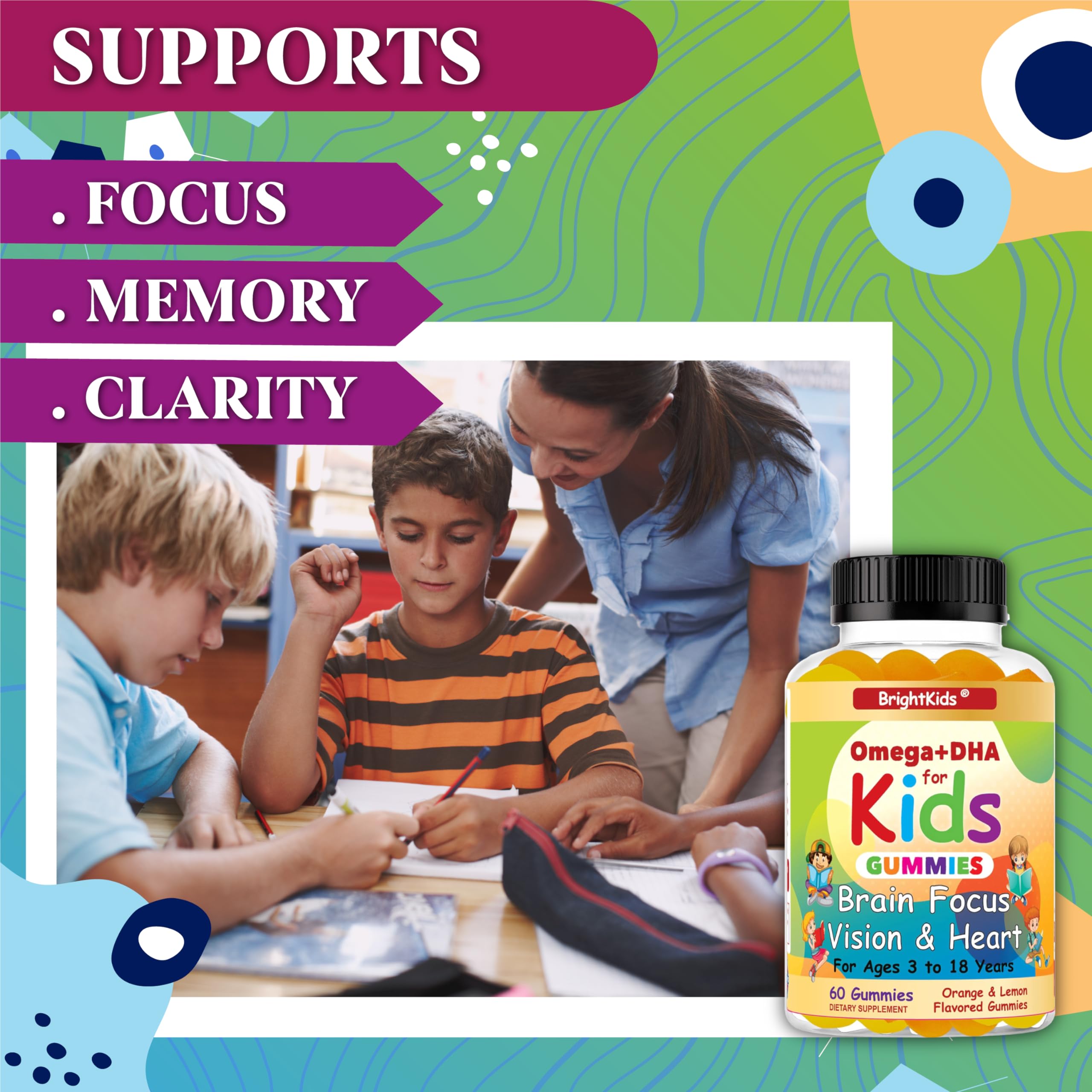 BrightKids Omega + DHA Gummies showing gummy texture