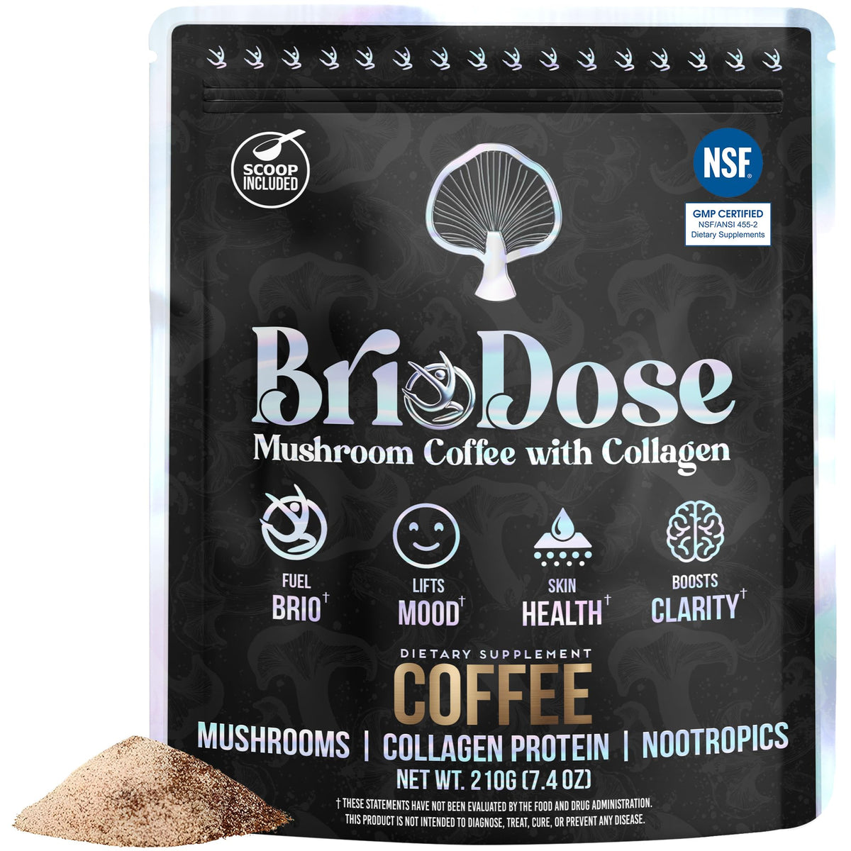 BRIODOSE MUSHROOM COFFEE front view packaging