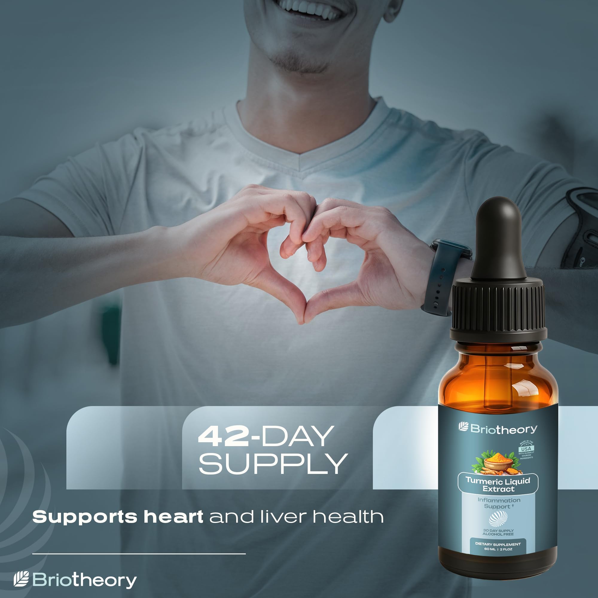 BRIOTHEORY Turmeric Root Extract Tincture lifestyle shot