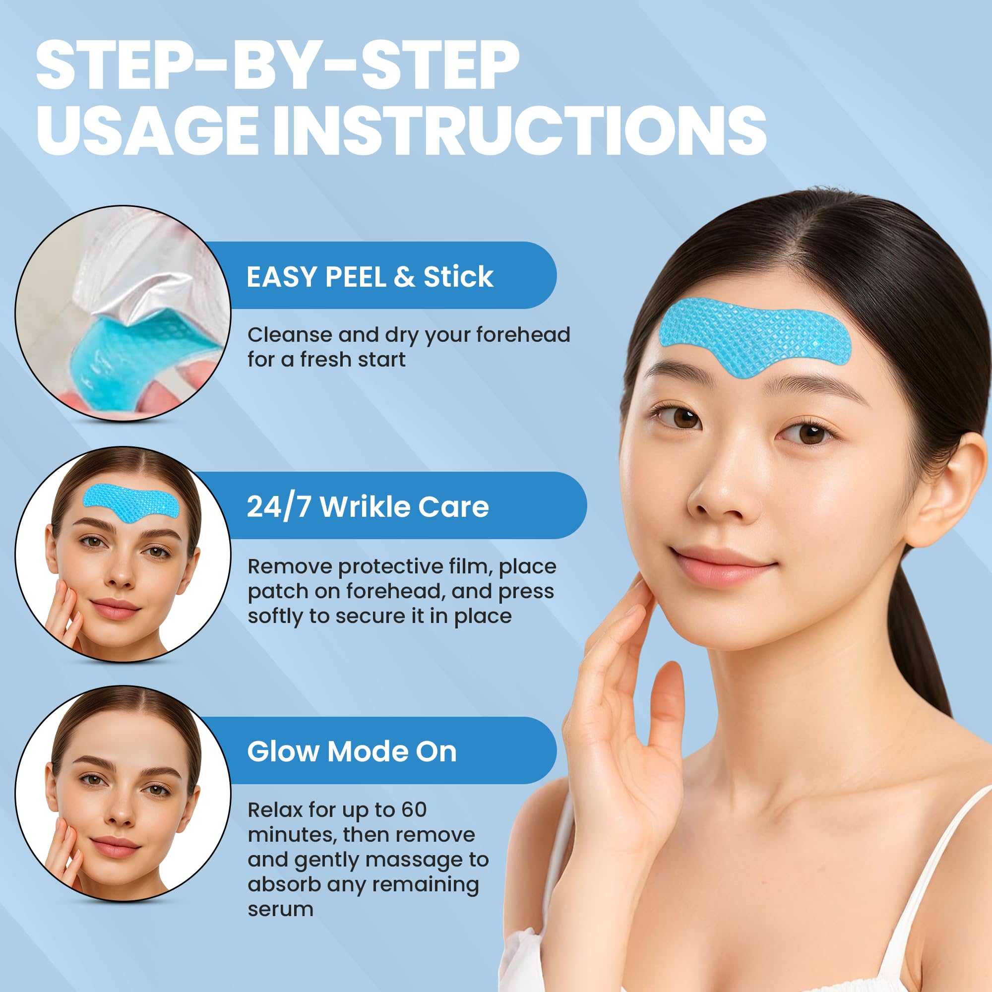 Briteglo Collagen Forehead Patches individual patch close-up