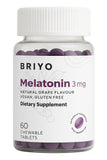 Briyo Melatonin 3 mg chewable tablets pack of 60 in grape flavour