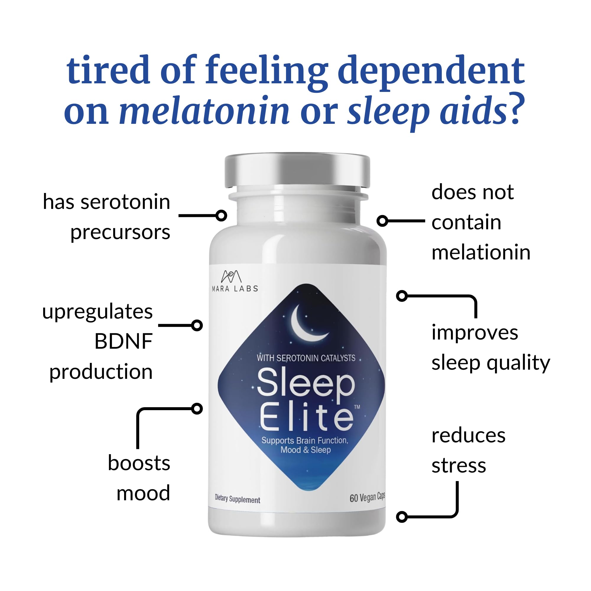 BrocElite SleepElite capsules on a wooden surface
