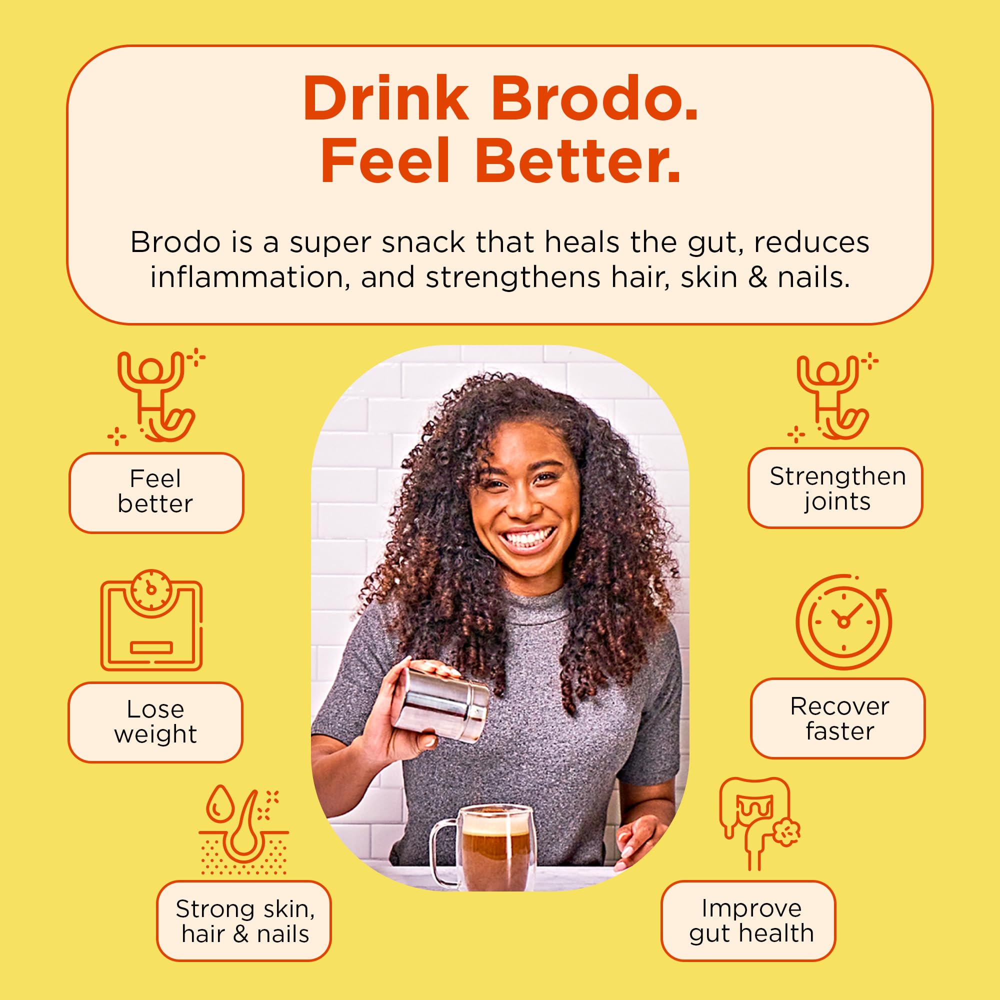 Brodo Organic Chicken Bone Broth 227g in a bowl