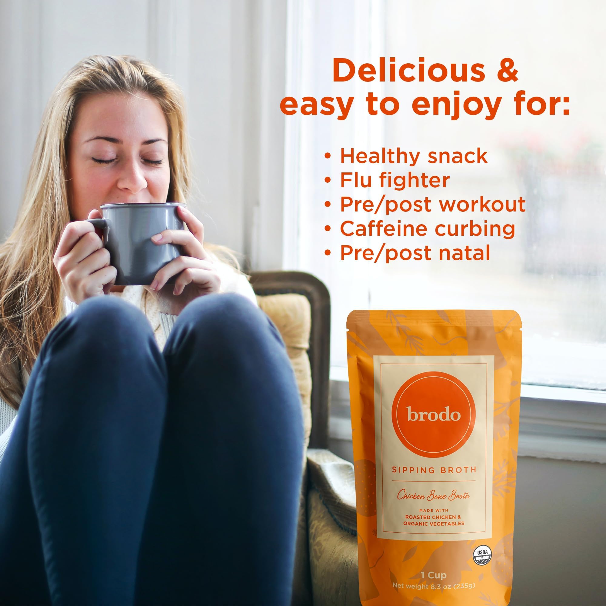 Brodo Organic Chicken Collagen Bone Broth packaging details