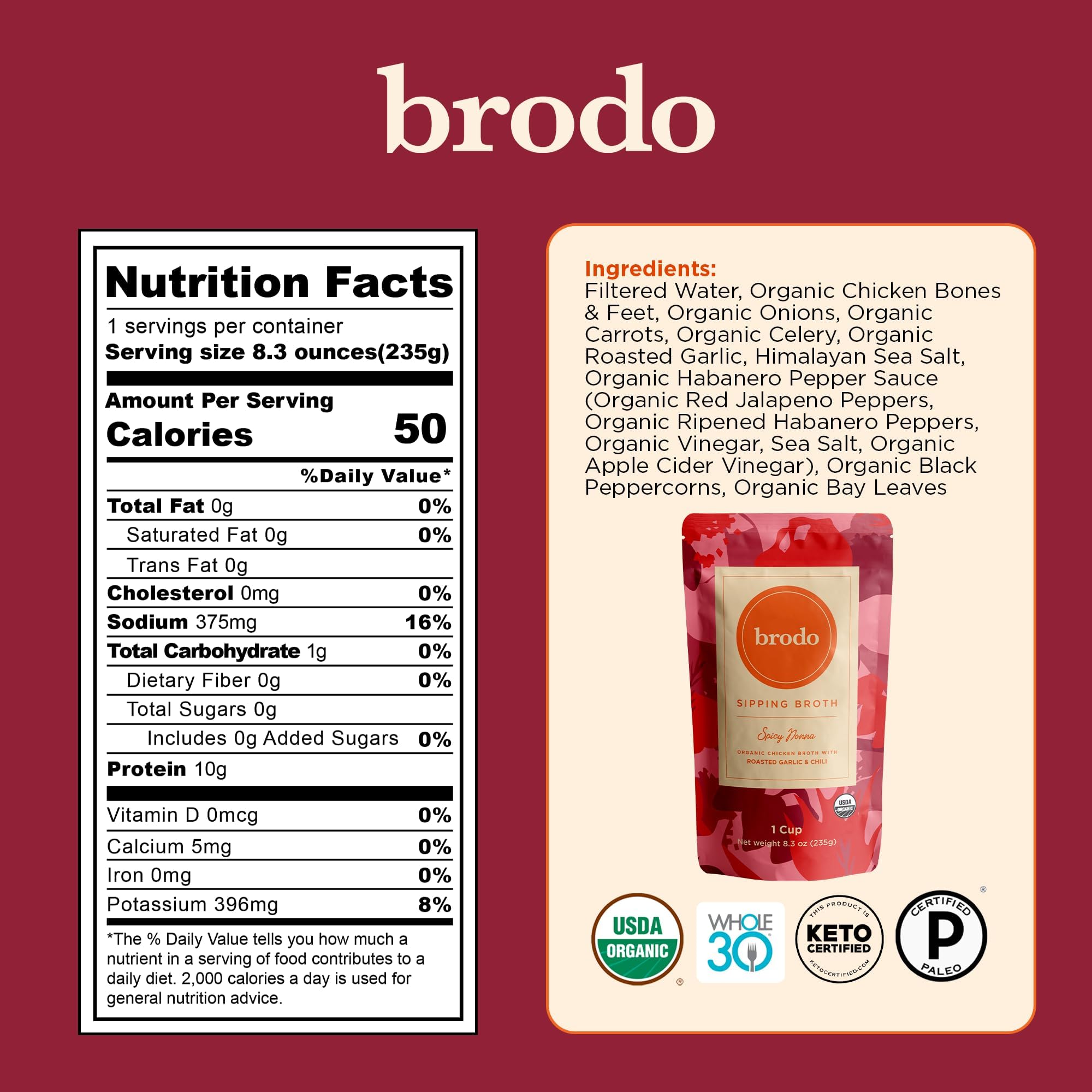 Brodo Organic Variety Collagen Bone Broth ready to sip