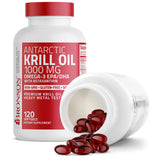 Bronson Antarctic Krill Oil 1000mg softgels in hand