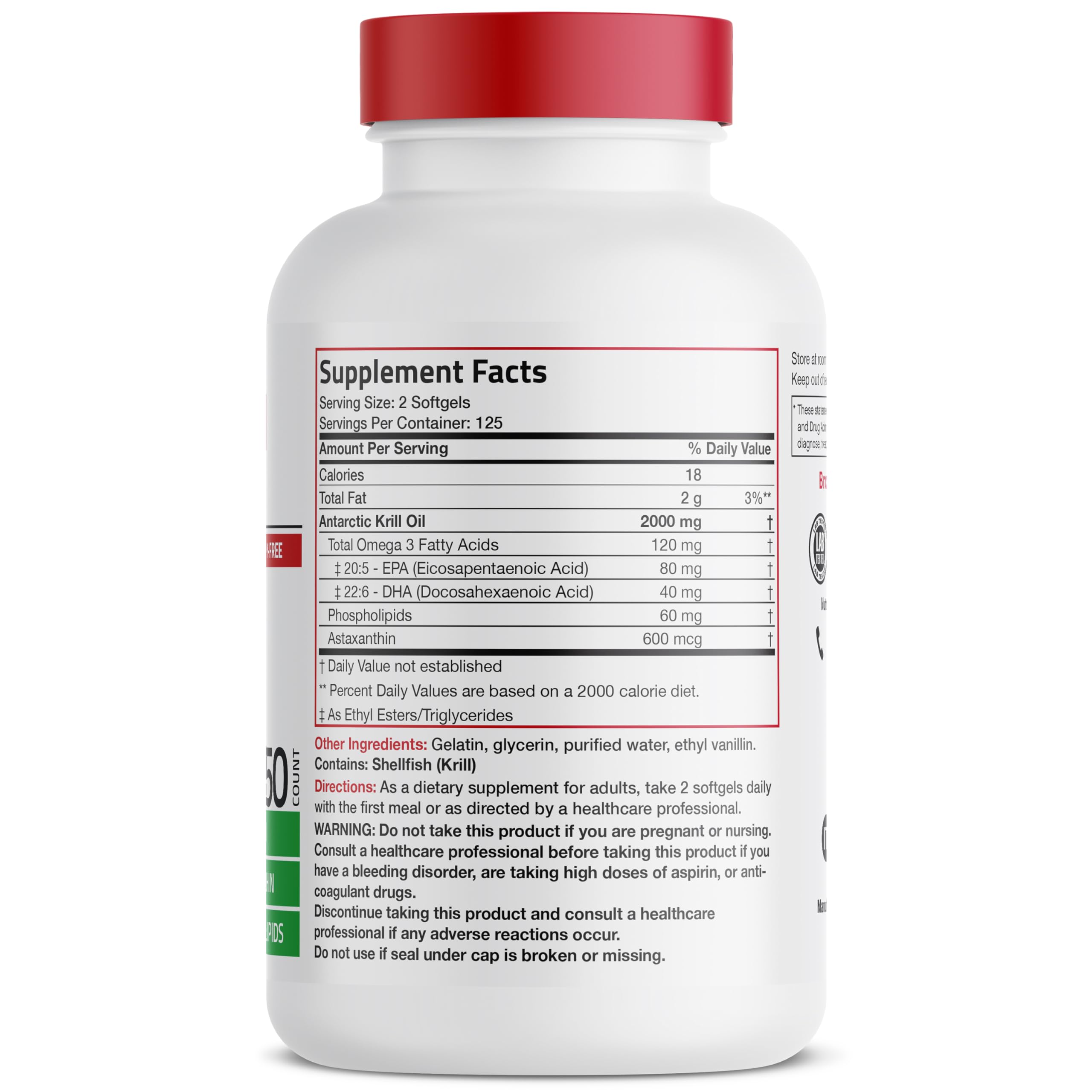Bronson Antarctic Krill Oil 2000mg softgels packaging