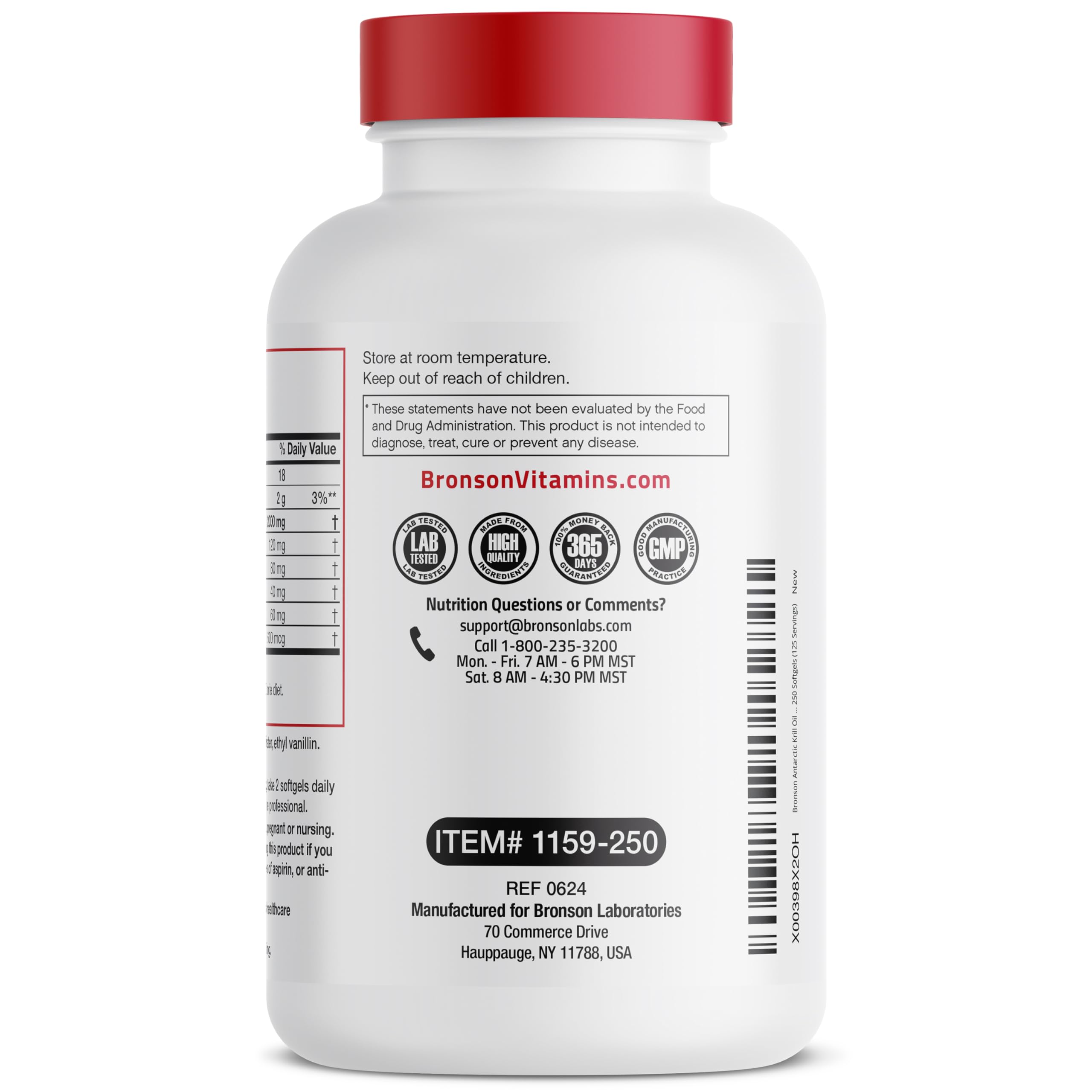 Bronson Antarctic Krill Oil 2000mg softgels with a glass of water