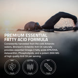 Bronson Antarctic Krill Oil softgels on a wooden table