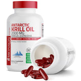 Bronson Antarctic Krill Oil softgels with measuring spoon