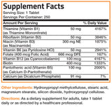 Bronson B-Complex Vitamins 340g packaging details