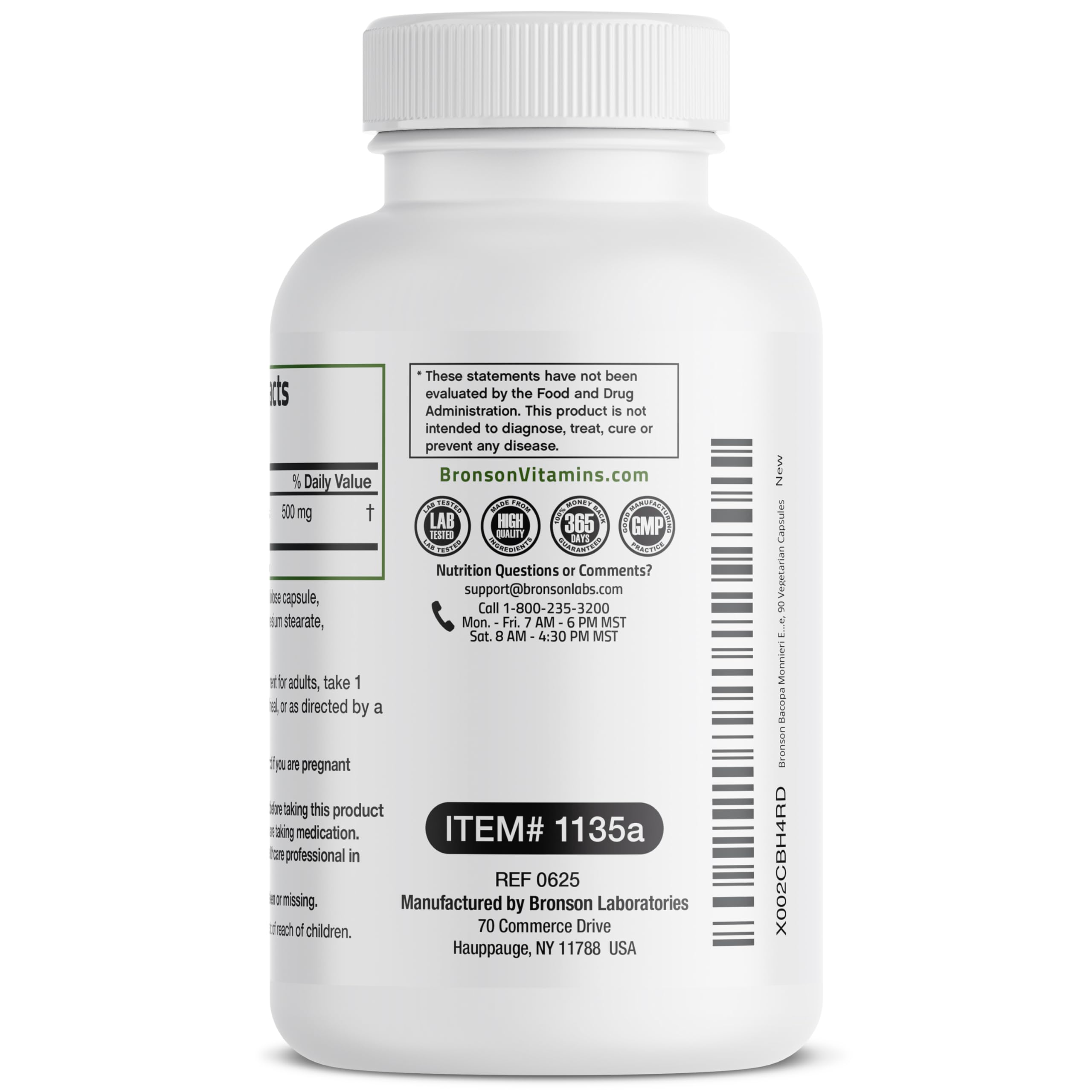 Bronson Bacopa Monnieri capsules ingredients list