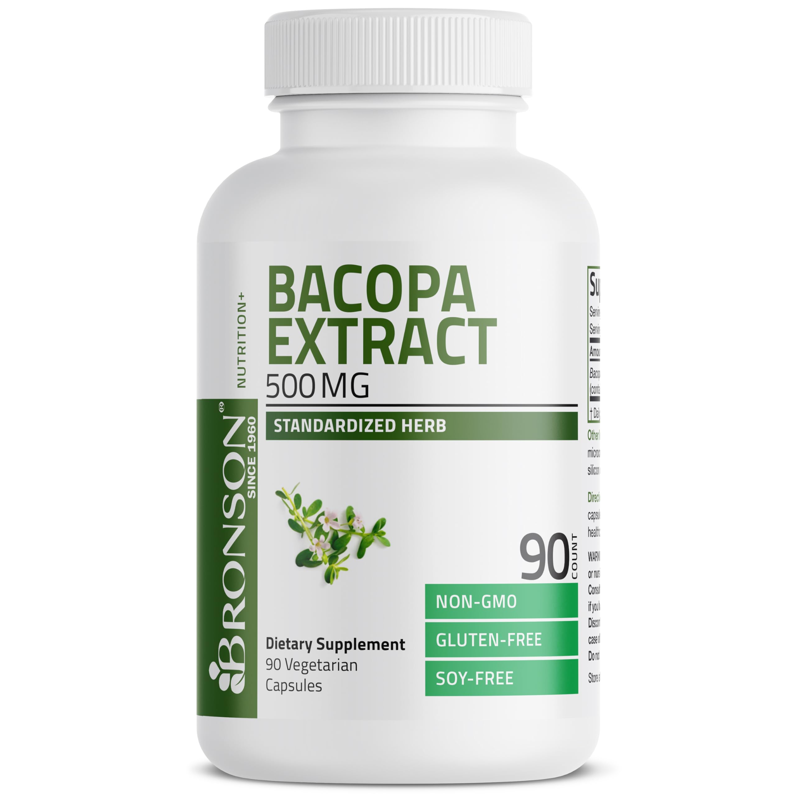 Bronson Bacopa Monnieri capsules with open bottle