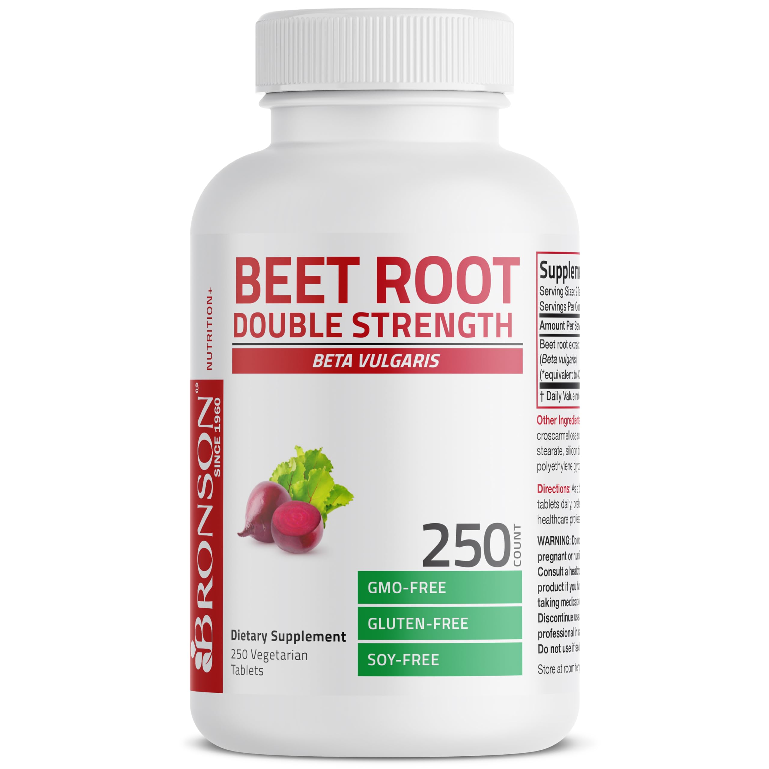 Bronson Beet Root Double Strength supplement bottle with label